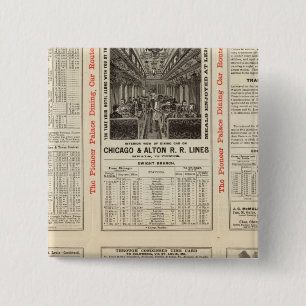 Badge Carré 5 Cm Chicago et Alton Railroad 3