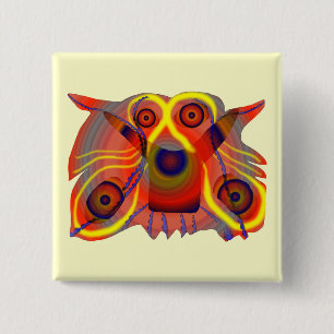 Badge Carré 5 Cm Chien curieux de lion