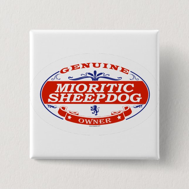 Badge Carré 5 Cm Chien de berger de Mioritic (Devant)