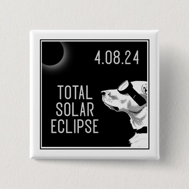 Badge Carré 5 Cm Chien Goggles Eclipse (Devant)