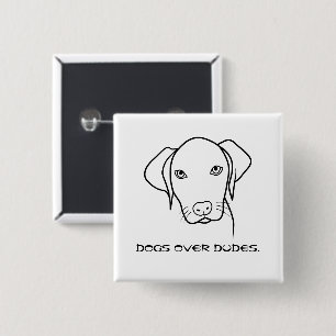 Badge Carré 5 Cm Chiens au-dessus de Weimaraner