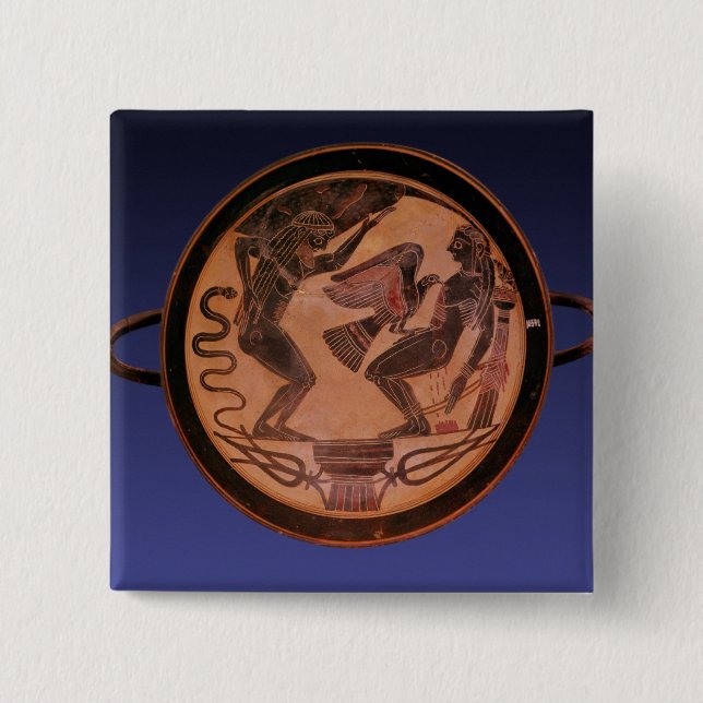 Badge Carré 5 Cm Chiffre noir kylix (Devant)