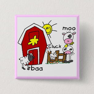 Badge Carré 5 Cm Chiffre T-shirts et cadeaux de bâton d'animaux de