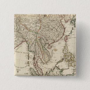 Badge Carré 5 Cm Chine, Inde, Asie
