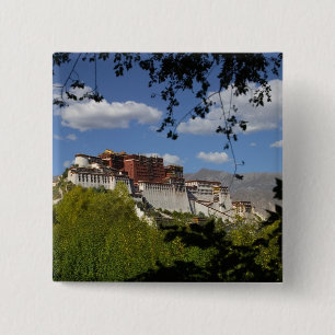 Badge Carré 5 Cm Chine, Tibet, Lhasa, Palais du Potala