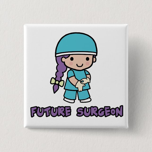 Badge Carré 5 Cm Chirurgien (fille) (Devant)