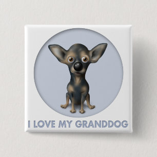 Badge Carré 5 Cm Chiwawa 2 Granddog