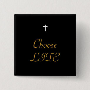 Badge Carré 5 Cm Choisir la vie