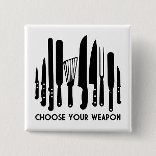 Badge Carré 5 Cm Choisissez votre arme