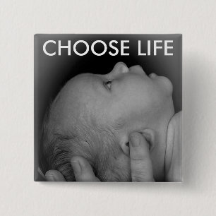 BADGE CARRÉ 5 CM CHOOSE LIFE