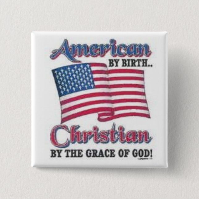 Badge Carré 5 Cm Chrétien Etats-Unis (Devant)