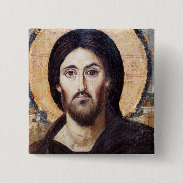 Badge Carré 5 Cm Christ comme chef de tous (Devant)