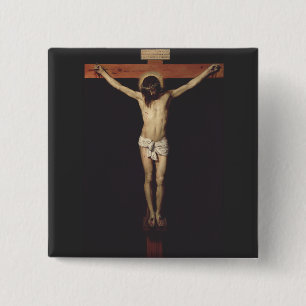 Badge Carré 5 Cm Christ Crucified by Diego Velazquez