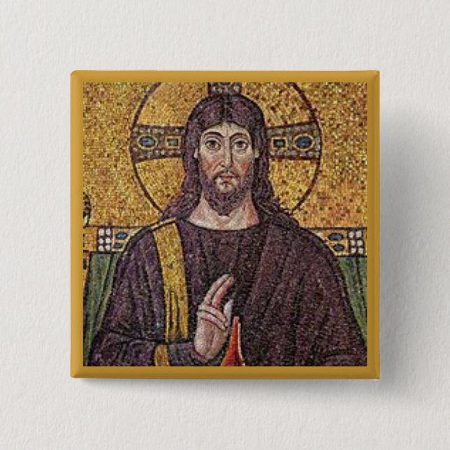 Badge Carré 5 Cm Christianisme (Devant)