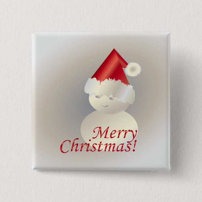 Badge Carré 5 Cm Christmas Snowman (Devant)