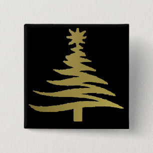 Badge Carré 5 Cm Christmas Tree Stencil