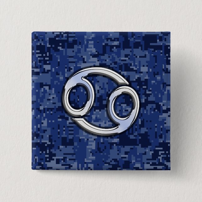 Badge Carré 5 Cm Chrome comme cancer Connexion Camion numérique ble (Devant)