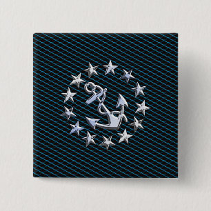 Badge Carré 5 Cm Chrome Comme Yacht Drapeau Automobile Grille Impri