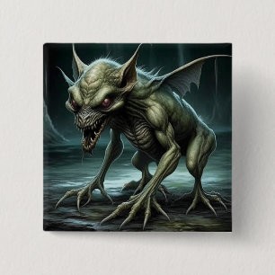 Badge Carré 5 Cm Chupacabra - Monstres ou animaux en cristaux