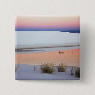 Badge Carré 5 Cm Ciel du crépuscule reflété dans une mare d'eau pro
