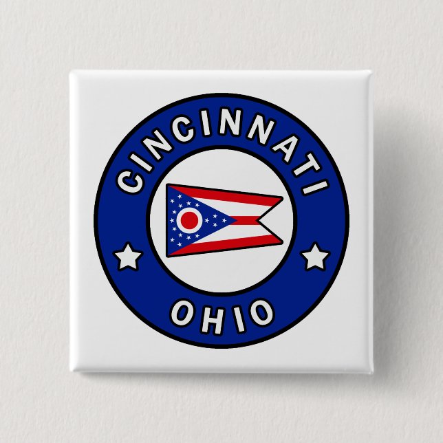 Badge Carré 5 Cm Cincinnati Ohio (Devant)