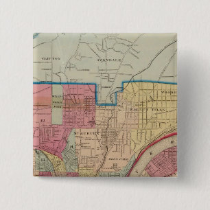 Badge Carré 5 Cm Cincinnati, Ohio et environs