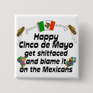 Badge Carré 5 Cm Cinco drôle De Mayo