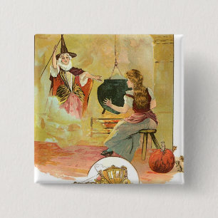 Badge Carré 5 Cm Cinderella Fairytale