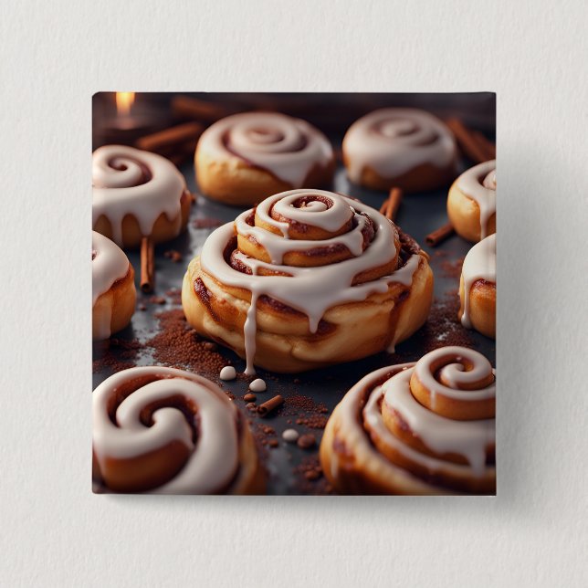 Badge Carré 5 Cm Cinnamon Rolls (Devant)
