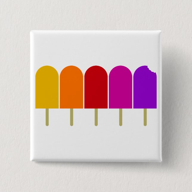 Badge Carré 5 Cm Cinq Popsicles (Devant)