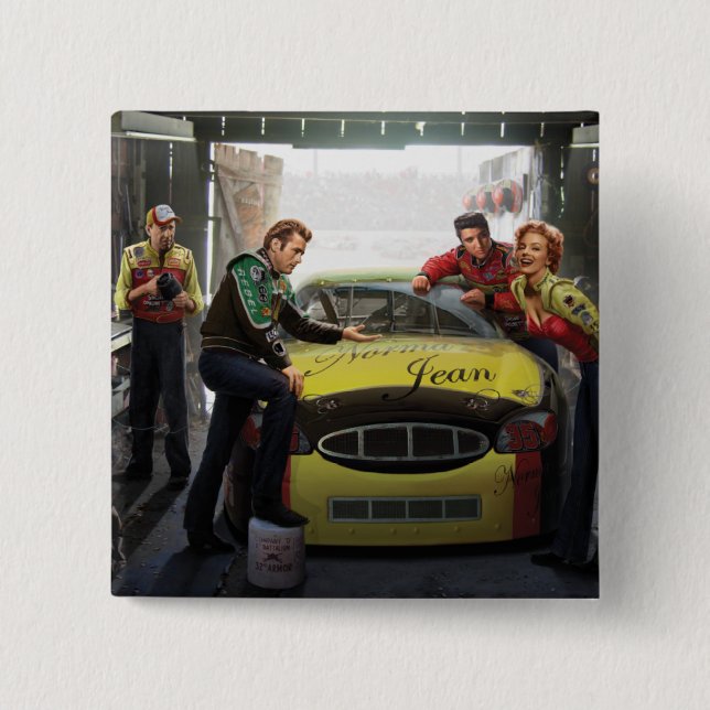 Badge Carré 5 Cm Circuit automobile éternel 2 (Devant)