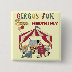 Badge Carré 5 Cm Cirque 3e Anniversaire Tshirts et cadeaux