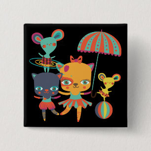 Badge Carré 5 Cm Cirque Cuties