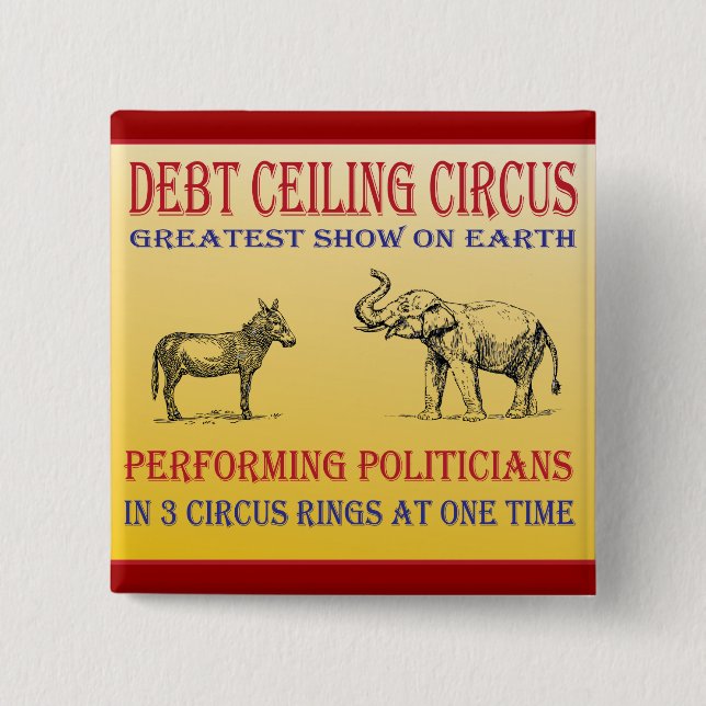 Badge Carré 5 Cm cirque de plafond de dette (Devant)