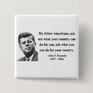 Badge Carré 5 Cm Citation 3b de JFK