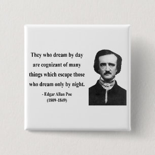 Badge Carré 5 Cm Citation 3b d'Edgar Allen Poe