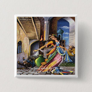 Badge Carré 5 Cm Citation d'amour de Hafiz (Soleil & Terre)