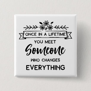 Badge Carré 5 Cm Citation d'amour mûre Mariage Fiançailles