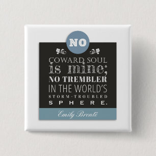 Badge Carré 5 Cm Citation de poème Emily Bronte - Aucune âme de cow