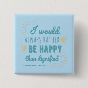 Badge Carré 5 Cm Citation Jane Eyre I - Blue Edition