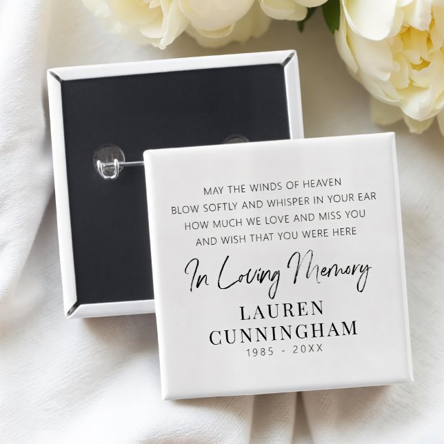 Badge Carré 5 Cm Citation Memorial Moderne Élégant Simple Chic (Créateur téléchargé)