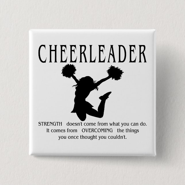 Badge Carré 5 Cm Citation Pom-pom girl inspirante (Devant)
