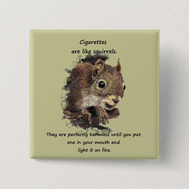 Badge Carré 5 Cm Citer Fumer Citation Motivationnelle (Devant)