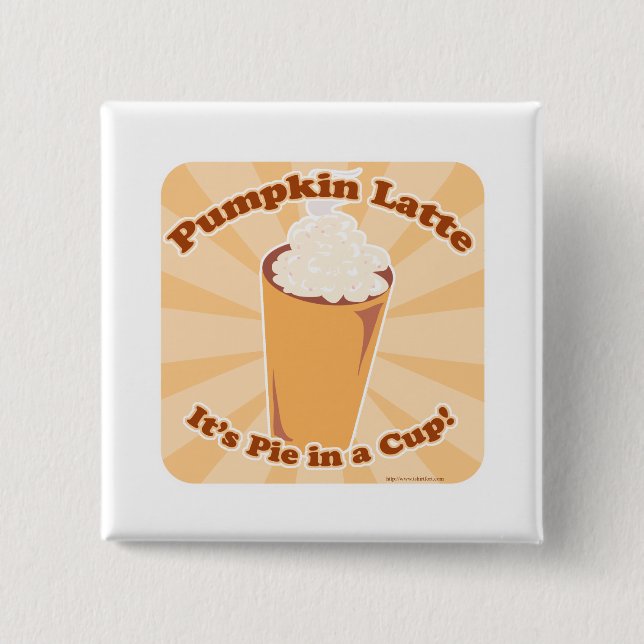 Badge Carré 5 Cm Citrouille Spice Latte Fun Pie Slogan Art Design (Devant)