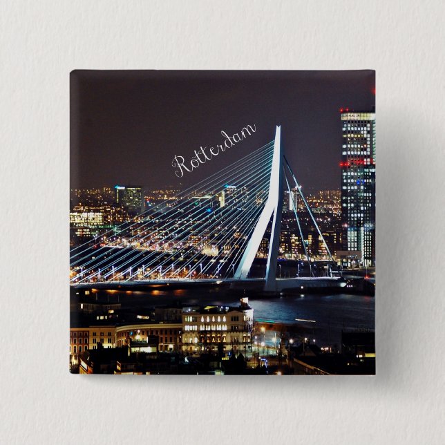 Badge Carré 5 Cm Cityscape Rotterdam (Devant)