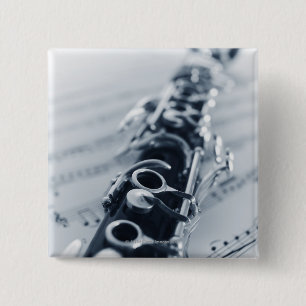 Badge Carré 5 Cm Clarinette détaillée