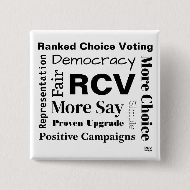 Badge Carré 5 Cm Classé Choix Mots de vote (Devant)
