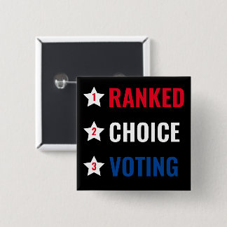 Badge Carré 5 Cm Classé Choix Voter RCV Bouton Action politique