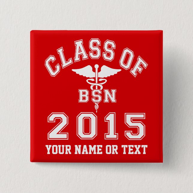 Badge Carré 5 Cm Classe de 2015 BSN (Devant)