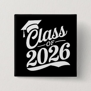 Badge Carré 5 Cm Classe De Diplômés De 2026 Fier